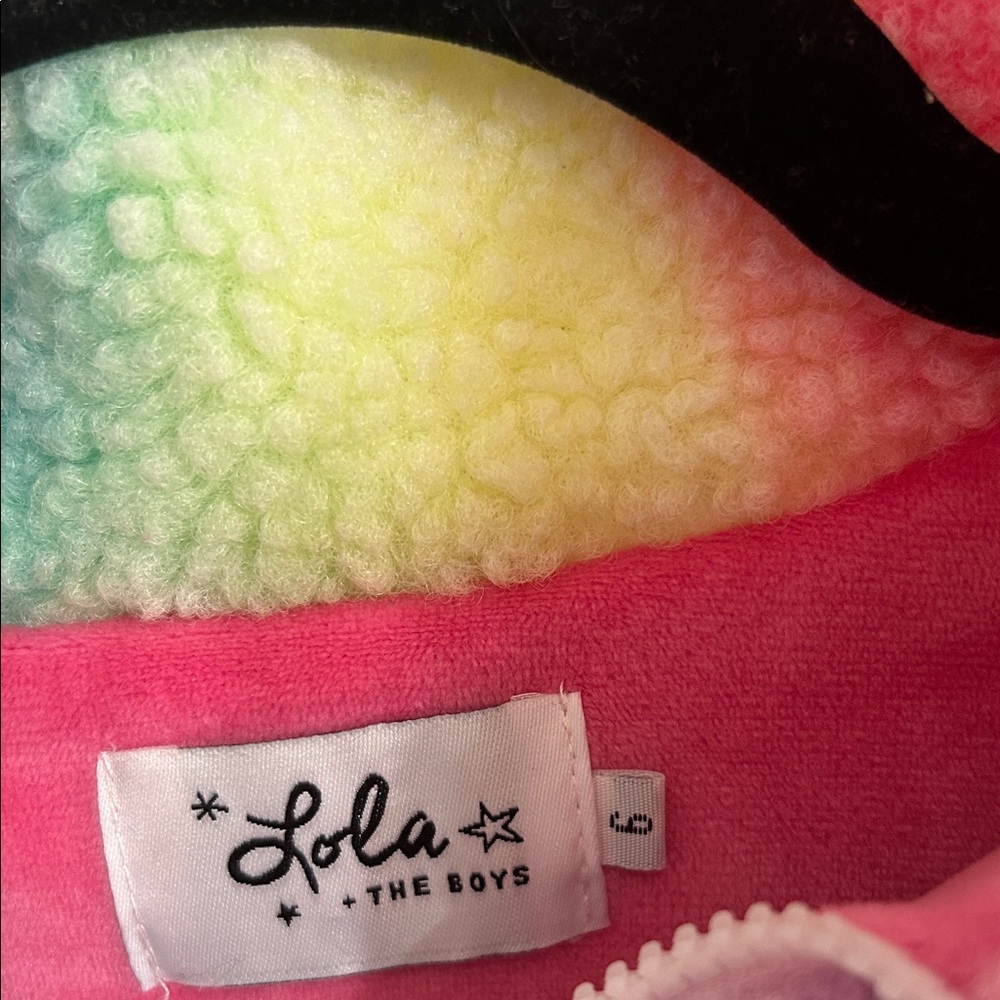 Lola + The Boys Colorful Fleece Sweatsuit with Fun Patches - Picture 2 of 4